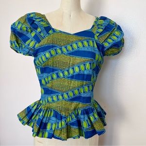 Gorgeous Colorful African Print Peplum Top